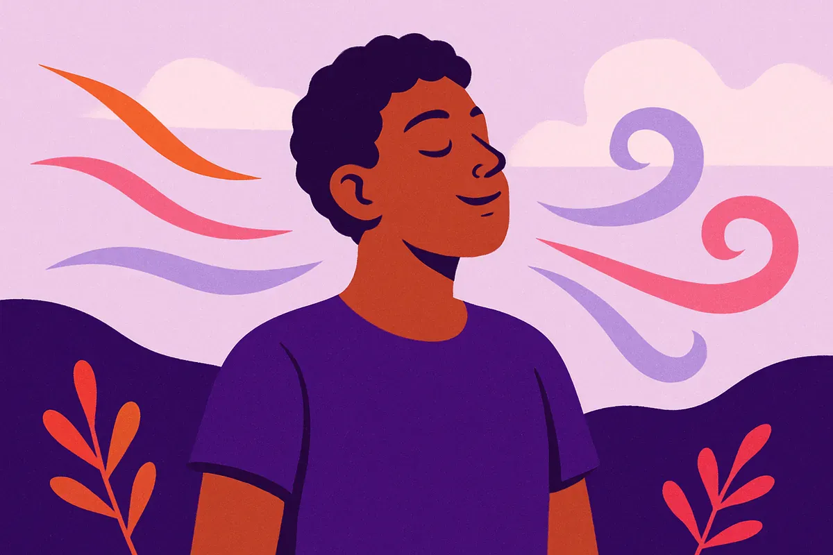A pair of softly glowing lungs breathing in an even, calm rhythm on a warm background, suggesting mild, well-controlled asthma is usually fine for bone marrow donation — no people and no words