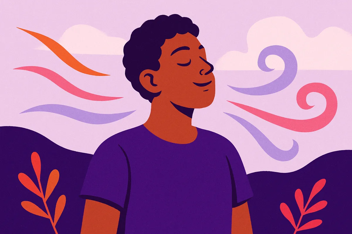 A pair of softly glowing lungs breathing in an even, calm rhythm on a warm background, suggesting mild, well-controlled asthma is usually fine for bone marrow donation — no people and no words